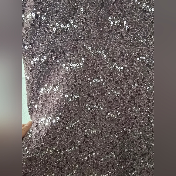 Nightway Sequined Lace Cocktail Dress - Picture 3 of 7